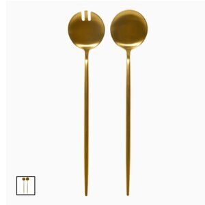 TAJA COLLECTION Stainless Steel Salad Servers Color Gold